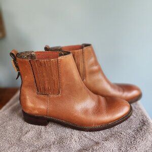 Tory Burch 7.5 M Brown Boots Elastic Buckle Real Leather Chelsea Bootie